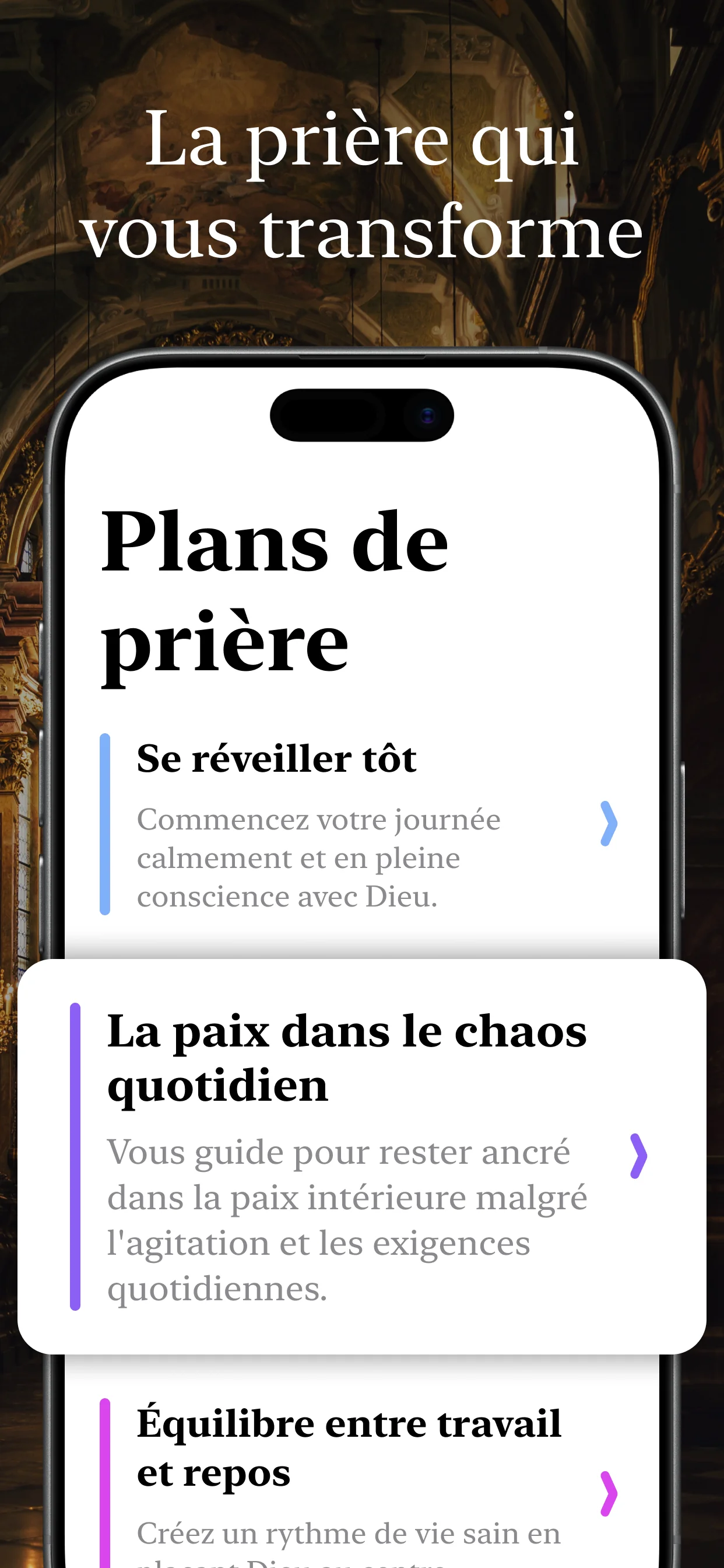 Plan personnel de croissance dans la foi, similaire au Chemin de Croix ou Rosaire